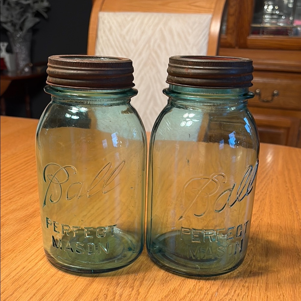 Ball Perfect Mason Quart Size Jars - Blue No. 9&10 - Picture 12 of 12